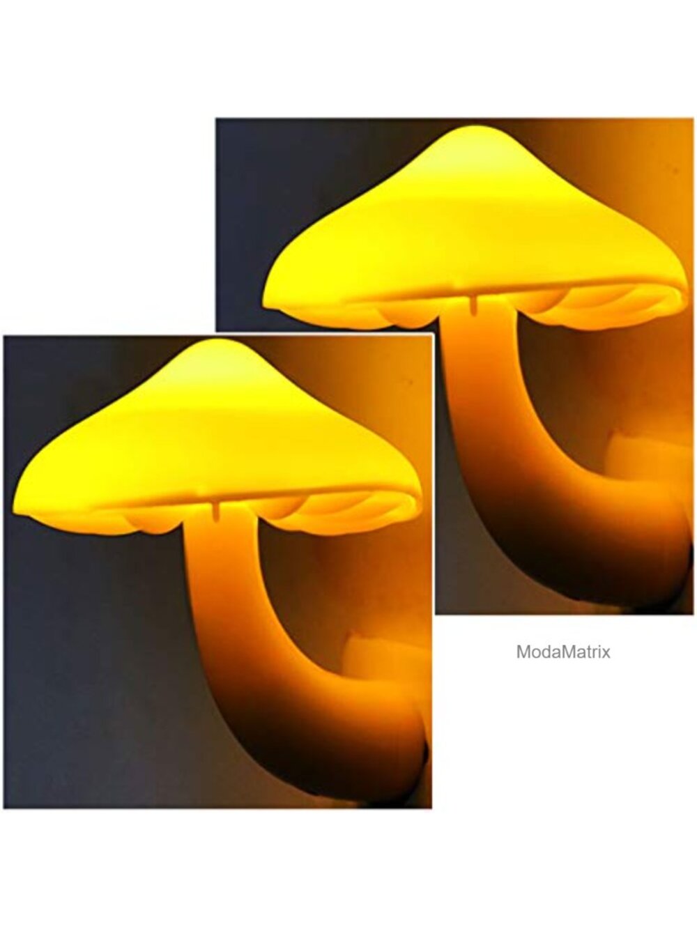 Set of 2 Mushroom Night Light Plug In LED Lamp for Kids Nursery Bedroom Hallway